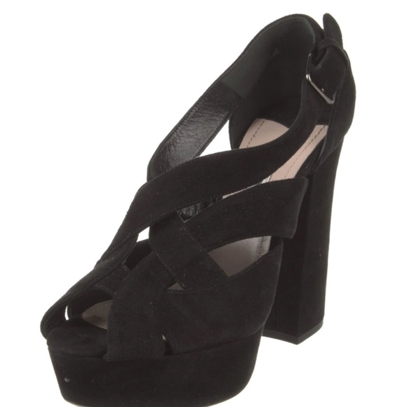 Authentic Women's MIU MIU Black Suede Slingback Pumps Size: 5.5 | IT 35.5 - Picture 2 of 5